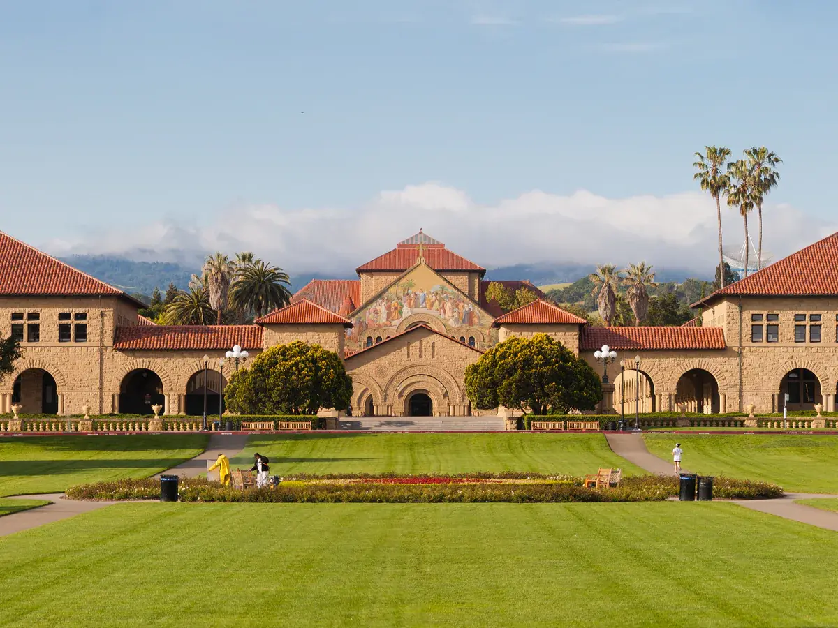 Stanford University Main Quad viewed from the Oval